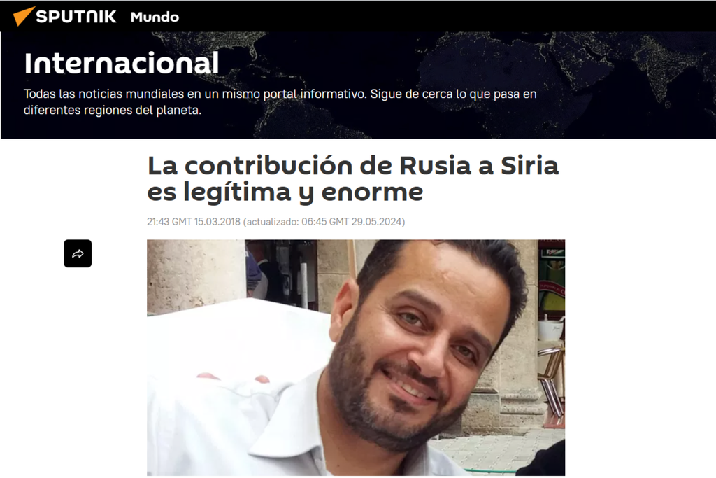 فادي معروف.. من الدفاع عن الأسد وروسيا وإنكار الكيماوي إلى رئاسة قسم اللغات في وكالة «سانا».